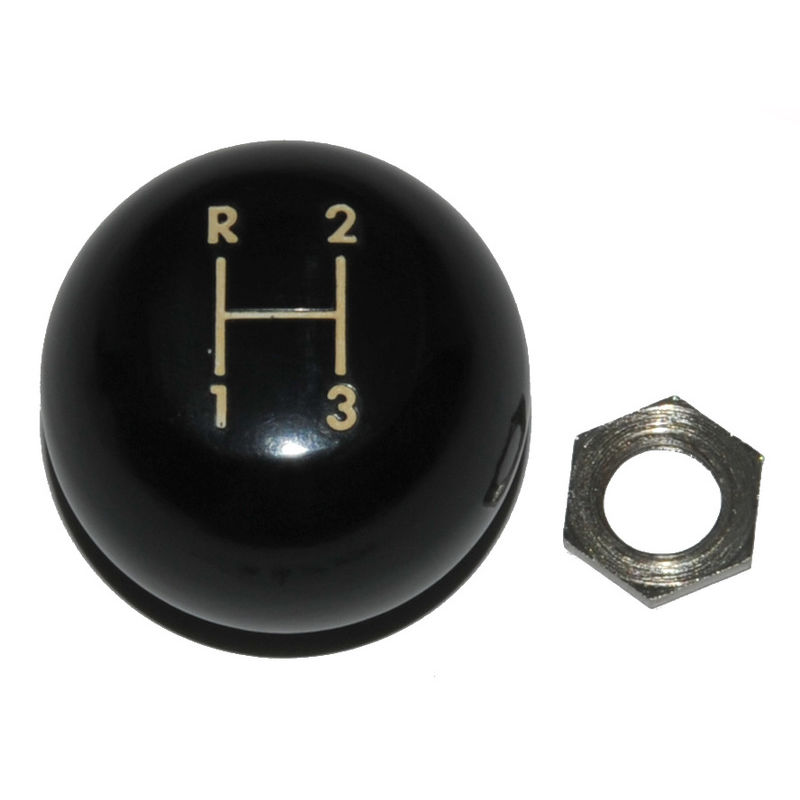 Trans Gear Shift Lever Knob 6567 3 Spd Black Early 67 John's